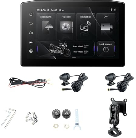 Uxsjakjsd Tablero Digital Portátil de 6,25 Pulgadas con Pantalla Extraíble Antirrobo y Navegación Inalámbrica para Motocicletas CarPlay Moto Android Auto.