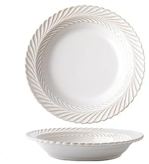 Piatti Moderni Piatto da portata minimalista in paglia 8,5 pollici, in ceramica goffrata, for zuppa profonda, cibo occidentale, servizio cucina for ristorante Piatto Fondi