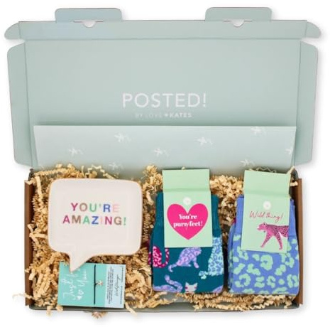 POSTED! You're Purrfect Letterbox Gift For Her Cat Lover Socks & Pamper Treats - Exclusive Range - By LK - Cosy Socks, Cat-Themed, Lovely Bracelet, Heartfelt Gift