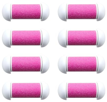 10 Stück Ersatzrollen für Fußpflegewerkzeug, Rosa Kunststoff | Hornhaut und Nagelhaut, Passend zum Electric Foot Exfoliator Tool, Ergonomisch, Wasserfest