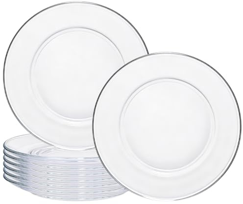 8 Pack Clear Glass Plates,7.5 Inch Round Glass Salad Plates,Small Dinner Plate for Snacks,Desserts,Appetizers