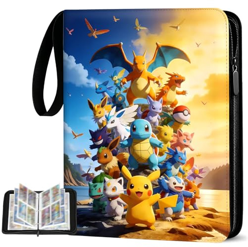 Sammelkarten Album, 50 Seiten 400 Karten Sammelalbum, PU Sammelmappe Karten Ordner Heft, Tragbarer Wasserdichter Kartenhalter Sammelheft, Geschenk für Kinder (400)