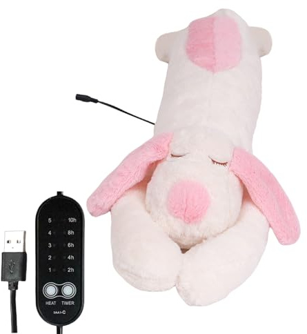 Plüsch-Wärmekissen für Hunde Elektrisch USB Auto-Abschaltung | Heizbares Hundekuscheltier Sichere Automatische Abschaltung, Weich & Warm, Für Erwachsene, Nacken, Bauch, Periode