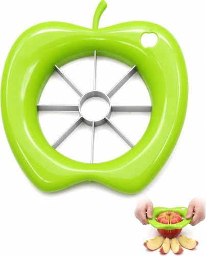 YIPFEN Taglia Mele Verde 1pcs 8 Lame Acciaio Inox Togli Torsolo Taglia Pere Sbuccia Mele Taglia Frutta Rapido per Snack Sani Cucina Familiare