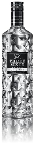 THREE SIXTY VODKA - Diamond filtrated Vodka - In der einzigartigen Facettenschliff-Flasche - Ein ungewöhnlich mildes und weiches Geschmacksprofil - 0,5L - 37,5% vol.