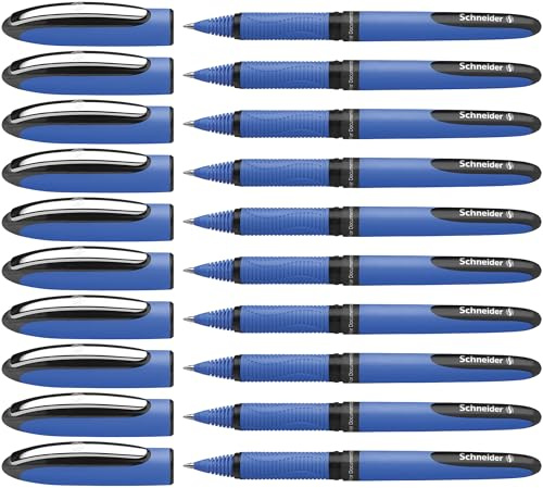 Schneider One Business Tintenkugelschreiber (0,3 mm, Ultra-Smooth-Spitze) 10 Stück schwarz