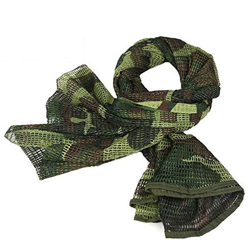 XUE Tarnnetz Netzschal zur Tarnung Tarnschal Schal Taktisch Armee militärische Schal Netting zur Jagd Airsoft Wildtierfotografie 180 x 80 cm, als Halstuch Kopftuch Kopfabdeckung Bandana