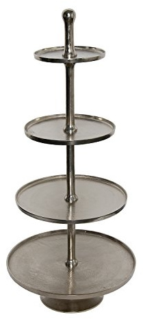Dila GmbH Aigentlich Etagere aus Aluminium, 4 Etagen | Etagière Weihnachtsdeko Pralinenteller Gebäckteller Obstteller Servierplatte Servierständer