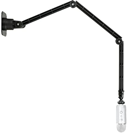 360 ° Soporte de abrazadera de escritorio Suspensión Boom Scissor brazo soporte de trípode con rótula de bola adaptador para Logitech Webcam C922 X C922 C930e C930 C920 C615-black