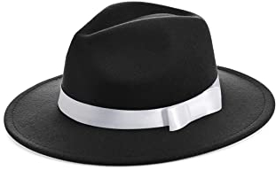 BABEYOND Panama Cappello Mafia Gangster Uomo Feltro Fedora Trilby Bogart Cappello 1921 Stile Gatsby Costume Accessori Nero