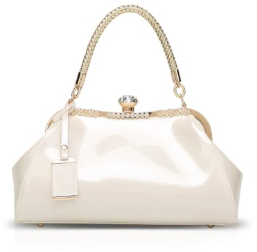 NICOLE & DORIS Handtaschen für Damen Lackleder Handtaschen Abendtasche für Party Hochzeit Schultertasche