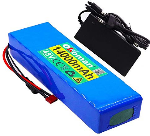 LUS Batería de Litio de 48V 13S4P 14Ah batería 350W-750W batería de Alta Potencia 48V 14000mAh Ebike batería de Bicicleta eléctrica BMS