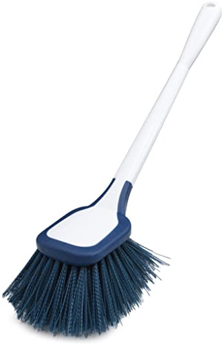 Unger EZ Reach Shower Tub and Tile Scrub Brush, Crevice Bathroom Cleaning Supplies, Non-Scratch Scrubber Tool for Showers, Fixtures, Bathtubs, Drains, Grout, and Marble