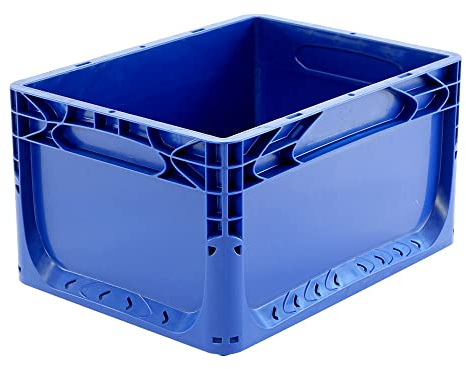 Karton EU Eurobox geschlossen Blau 40 x 30 x 22 cm lebensmittelecht Eurobehälter Transportbox Lagerbox Behälter Lagerkiste Stapelbox