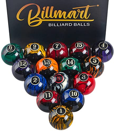 Billmart Premium Billardkugeln Billardtisch Zubehör 2-1/10.2 cm Regelgröße 16 Billardbälle Billard Set