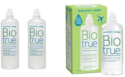 Biotrue Bundle, Multi-Purpose Soft Contact Lens Solution, 2 x 300 ml and Flight Pack 1 x 100 ml, Cushions and Rehydrates for Comfortable Wear, Condition, Clean, Remove Protein, Disinfect and Rinse