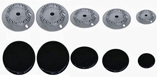 G GRIMALDI Kit 5 Spartifiamma + Bruciatori compatibile con REX ZANUSSI ZOPPAS ELECTROLUX 2 + 2 +1 B 4455 2 FORI