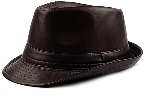 nster Sombreros de invierno, hombres cuero caballero sombrero panama jazz gorra fiesta jugador de bolos casual corto ala