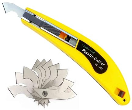 BAISALJI Outil de couteau à crochet de coupe de feuille acrylique, avec une poignée incurvée, il est plus pratique à utiliser. Une poignée, 11 lames.
