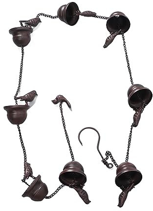 Tyenaza Regenkette, 5,5 Fuß Outdoor Mobile Birds Cup Regenkette, Dekorativer Ersatz Für Dachrinnen-Fallrohre