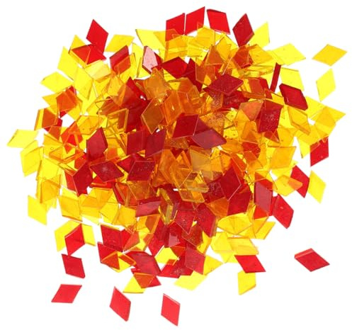 STOBOK Glasmosaikfliesen Rot Orange Gelb 200G Gemischte Mosaikstücke Für Diy Bastelprojekte Und Heimdekoration