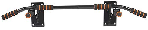 lyrlody Klimmzugstange Wandmontage Stahlrohr Pull-Up-Bar für Home Gym Fitness Bodybuilding mit 6 Schaumstoffgriffen – Wandmontierter Trainingsgerät zur Muskeltrainings zu Hause
