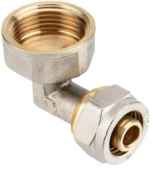 Suinga Codo 1 hembra para Tubo multicapa de compresion 25 mm, sin necesidad de maquina prensadora, gris.
