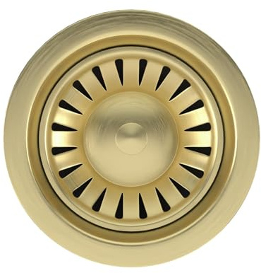 Liquida SW1BR Brushed Brass Kitchen Sink Basket Strainer Waste
