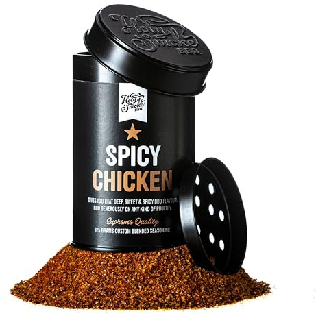 Spicy Chicken Rub Sazonador Especias Picantes para Barbacoa de Pollo Mezcla de Condimento Seco Marinada Seca pimientos para Carne y Bistec Cerdo Pavo Verdura sin gluten 175g–fajitas–sazonador fajitas