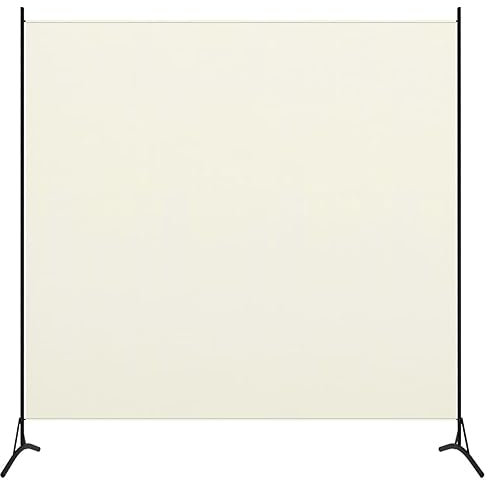 Homgoday 1-Panel Room Divider White 175x180 cm, Folding Panel Screen, Movable Partition, Fabric Privacy Separator Wall Furniture Indoor Bedroom Office Bathroom Paravent Furniture