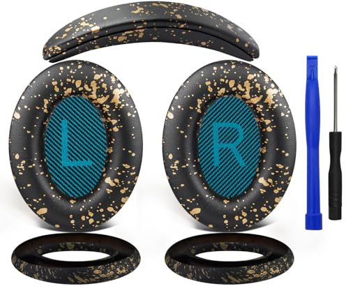 SOULWIT Ersatz Kit für Bose QuietComfort 25(QC25), Ohrpolster + Kopfband Stirnband Headband+ Polster Abdeckung