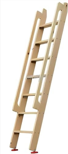 High bed wooden ladder with handrail - Steps for Kids/Disabled/Elderly. Available in sizes for loft, cabin, camping, twin bunk beds. Angled ladder design for climbing.