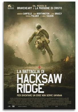 GIOEPWSWUI Hacksaw Ridge Movie Poster Poster Decorative Painting Canvas Wall Posters And Art Picture Print Modern Family Bedroom Decor Posters 08x12inch(20x30cm)