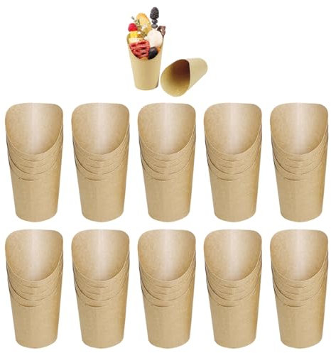 Paquete De 50 Vasos De Papel Deli, Vasos De Papel Para Fiestas, Bandejas De Papel Para Alimentos Para Frutas, Aperitivos, Aperitivos Y Más