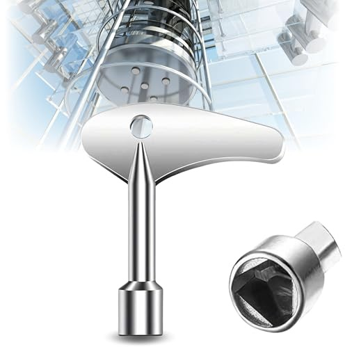 TECHZOCO Llave Triangular para Ascensor, Elevador, Puertas de Emergencia, Radiadores, Cajas y Armarios de Control - Diámetro Interno 8 mm