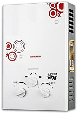 Chauffe-eau sans réservoir 6L LGP Chauffe-Eau Instantané Propane Inoxydable Sans Réservoir Lavage Douche Chaudière GPL Facile à Installer, Utiliser for RV Cabine Grange Camping Bateau Sous évier Cuisi