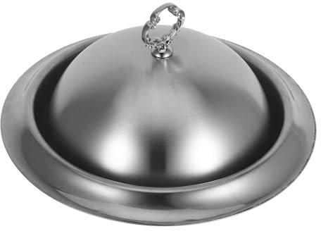 Ciieeo Assiette À Steak Élégante En Acier Inoxydable Avec Couvercle Qualité Restaurant Service Au Gril Cuisson À La Vapeur Chaude Gâteau Hôtel Familial Nettoyage Facile Robuste