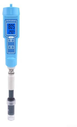 Misuratore di pH a doppia funzione con display di temperatura Tester digitale di acidità Design impermeabile portatile per test alimentari del suolo Misurazione di laboratorio Sensori sostituibili