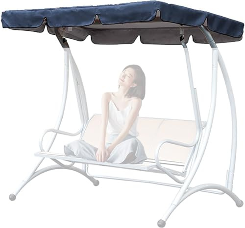 Hollywoodschaukel Dachbezug 249 x 185 cm,Universal Ersatzdach Gartenschaukel 3 Sitzer, Wasserdicht und UV-Schutz Ersatzdach für Hollywoodschaukel(Size:56x47x7inch/142x120x18cm,Color:Navy blau)