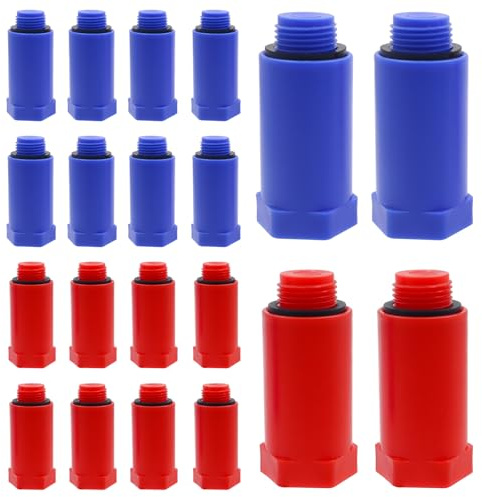 20 pezzi Tappi da Costruzione,Tappo da Costruzione da 1/2  | Tappi a Pressione in Plastica Rossa e Blu con guarnizioni di tenuta per bloccare tubi dell'acqua per ristrutturazioni