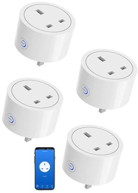 XENON Zigbee Smart Plug, Zigbee Socket, Smart Socket, Alexa Plug Compatible with Philipss Hue, Alexa, Google， Requires a Zigbee 3.0 hub (4 Packs)