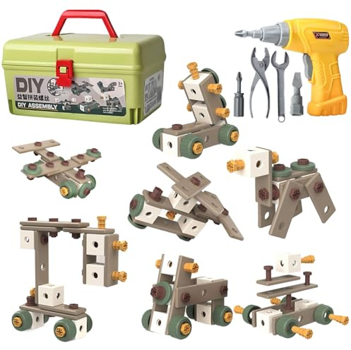 Design and Drill Toy - Educational Drill Tool Toys - Preschool Screwing Set,for Boys Girls Christmas Birthday Party Workshop Table