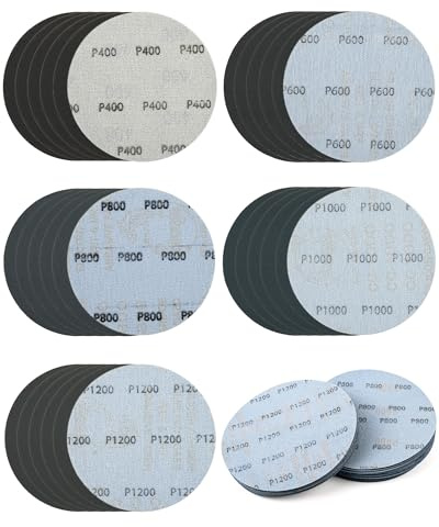150mm Wet Dry Sanding Discs 400/600/800/1000/1200 Grit Hook & Loop Abrasive Discs, 30Pcs 6 Inch Waterproof Sandpaper for Wood Metal Car Wall Polishing & Finishing