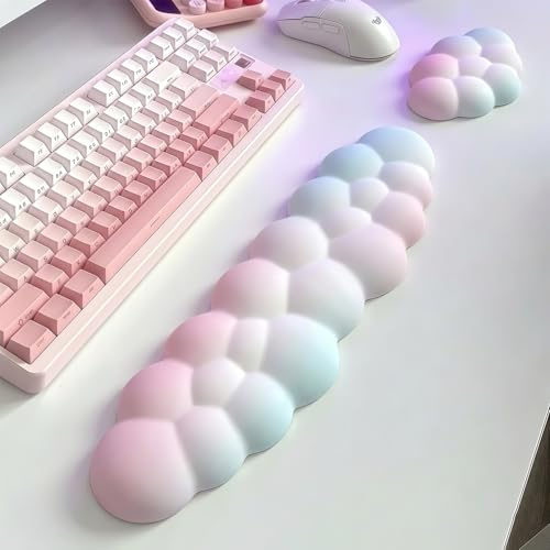 Yamobi Angel-Flügel Handgelenkstütze,Handballenauflage Tastatur, Memory Foam Wrist Rest,Erinnerungsschaumstoff Handgelenkauflage für Computer Tastatur und Maus Set