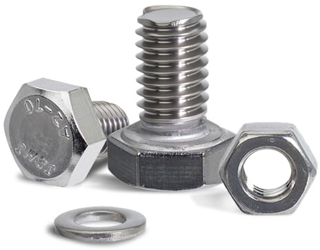 Sechskantschrauben M6x30 mm 40 Sätze Schrauben Muttern set Unterlegscheiben M6 Sechskantmutter DIN 933 Edelstahlschrauben A2 V2A Vollgewinde Maschinenschrauben Baubefestigung Möbelmontage Heimwerken