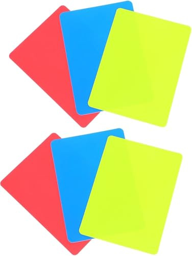 PEINIQULL 6 carte da arbitro di calcio, blu, rosso, giallo, penalità per arbitri sportivi, partite di calcio e basket