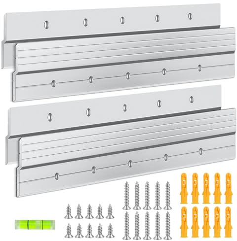 ELNLE Rail Fixation Miroir Lourd z Support de Montage Crochet Fixation Cadre Lourd, 30,5cm Accroche Miroir Mural Tableau Lourd, pour Cadre Lourd, Tête de Lit, Panneau, Rack