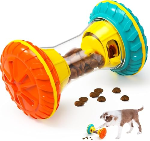 Nivofu Hundleksak behandling dispenser, intelligensleksak för hundar, hundleksak intelligens, justerbar behandling dispenser, Rolling Feeder intelligensleksak hundar katter valpar