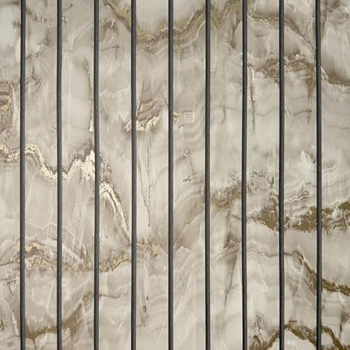 Fine Decor FD44056 Marble Slat Panel Luxury Wallpaper, Natural