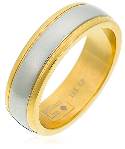Orphelia Unisex Stainless Steel Ring Bicolor 18 Karat Vergoldet Gr.57 RSG-038/57